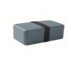 Plastic lunchbox, elastic closing band, 750 ml colour matt black