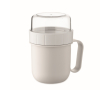 Breakfast to-go mug, 2 separate compartments, 450 ml colour white