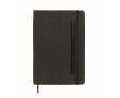 Hardcover notebook, mobile stand function, A5, ruled pages colour black