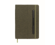 Hardcover notebook, mobile stand function, A5, ruled pages colour dark green