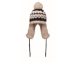 Fleece and polyester beanie, ear flaps, adult size colour grey