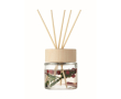 Diffuser with 6 reeds, vanilla scent, decorative flowers colour transparent