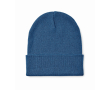 Classic polyester beanie, cuffed, one size colour blue