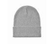 Classic polyester beanie, cuffed, one size colour grey