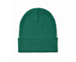 Classic polyester beanie, cuffed, one size colour dark green