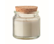 Vanilla-scented candle, vegetable wax, cork lid colour beige