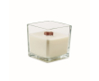 Large vanilla-scented candle, single wick, glass jar colour transparent