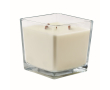Extra-large vanilla-scented candle, 2 wooden wicks colour transparent