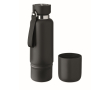 Insulated bottle with handle, cup at base, 500 ml colour black