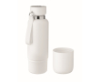 Insulated bottle with handle, cup at base, 500 ml colour white
