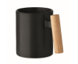 Ceramic mug, straight wooden handle, 320 ml colour black