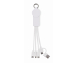 Keyring, multiple charging cables, assorted connectors colour white