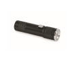Extendable recycled aluminium torch, 3 light settings, zoom colour black