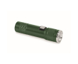 Extendable recycled aluminium torch, 3 light settings, zoom colour dark green
