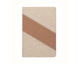 Notebook with cork and cotton details, wireless charger, A5 colour beige