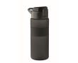RPET bottle, flip lid, straw included, 500 ml colour black