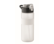 RPET bottle, flip lid, straw included, 500 ml colour transparent white