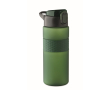 RPET bottle, flip lid, straw included, 500 ml colour dark green
