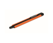 Retractable utility knife with plastic casing and carbon steel blade colour orange