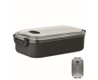 Plastic lunch box with recycled stainless steel interior 750 ml colour black