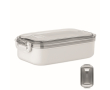Plastic lunch box with recycled stainless steel interior 750 ml colour white