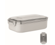 Plastic lunch box with recycled stainless steel interior 750 ml colour grey