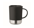 Plastic cup with stainless steel base 300ml colour black