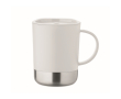 Plastic cup with stainless steel base 300ml colour white
