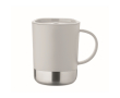 Plastic cup with stainless steel base 300ml colour grey