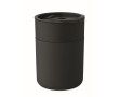 Plastic and silicone cup with sliding lid 330 ml colour black