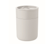 Plastic and silicone cup with sliding lid 330 ml colour white
