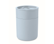 Plastic and silicone cup with sliding lid 330 ml colour light blue