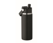 Double-wall stainless steel bottle with straw 500ml colour black