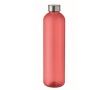 Leakproof RPET bottle with secure closure and 1 L capacity colour transparent red