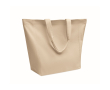 Cotton tote bag with gusset and handles 220 g/m² colour beige