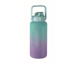 Leakproof RPET bottle with straw and flip-top lid 2L colour turquoise