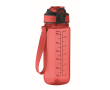 RPET drip-proof bottle with straw and flip-top lid 700 ml colour transparent red