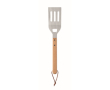 Stainless steel barbecue spatula with beech handle colour wood