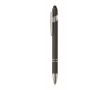 Recycled aluminium pen with rubber finish blue ink colour black