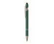 Recycled aluminium pen with rubber finish blue ink colour green