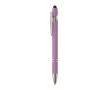 Recycled aluminium pen with rubber finish blue ink colour violet