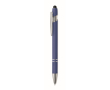 Recycled aluminium pen with rubber finish blue ink colour royal blue