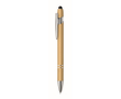 Recycled aluminium pen with rubber finish blue ink colour gold