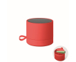 Compact metal wireless speaker with rubber finish 3W colour red