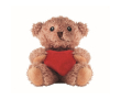 Polyester teddy bear plush with customizable red heart colour red