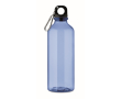 Translucent RPET bottle with cap and carabiner 500 ml colour transparent blue