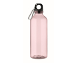 Translucent RPET bottle with cap and carabiner 500 ml colour transparent pink