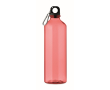 Translucent RPET bottle with carabiner 750ml colour transparent red