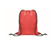 Kids RPET polyester drawstring backpack with black cords colour red