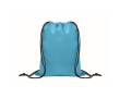 Kids RPET polyester drawstring backpack with black cords colour turquoise
